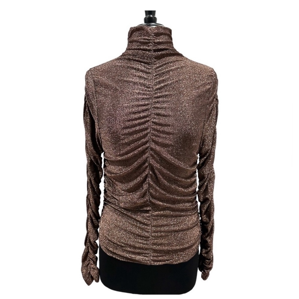 NWT Bishop & Young Ava Turtleneck in gold metallic. Size M